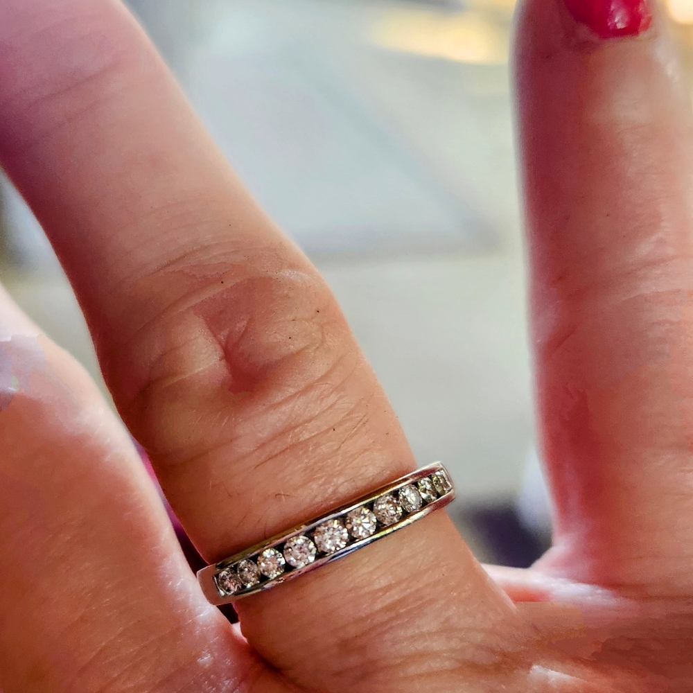 .70 carat AAA Diamond Wedding Band, Marchesa NYC 14k White Gold, 3.2GMS  SZ 6.75